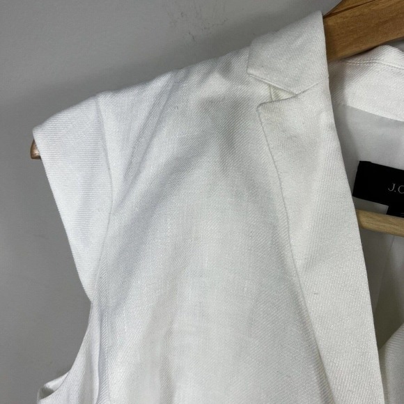J Crew White Faux Wrap Linen Blend Dress size 2 Belted - Picture 3 of 13